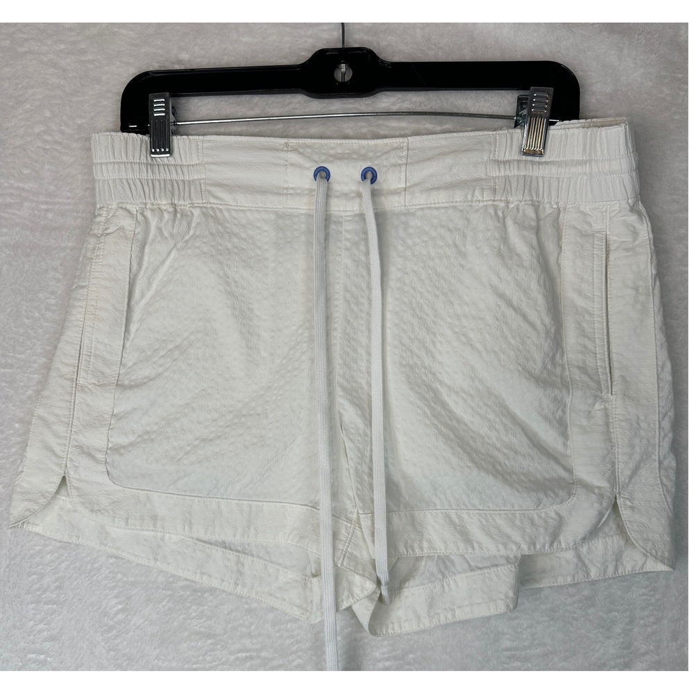 Vineyard Vines Shorts Women Medium White Seersucker Drawstring Elastic Waist